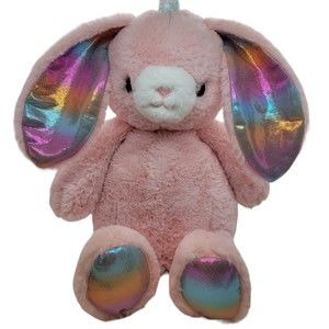 FAO Schwarz Glow Brights Pink Plush BunnyCorn LED Lights When Hugged & Sound